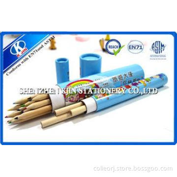 Eco friendly Paper Tube Erasable Colored Pencils Set With A